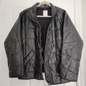 We The Free Vegan Leather Quilted Jacket